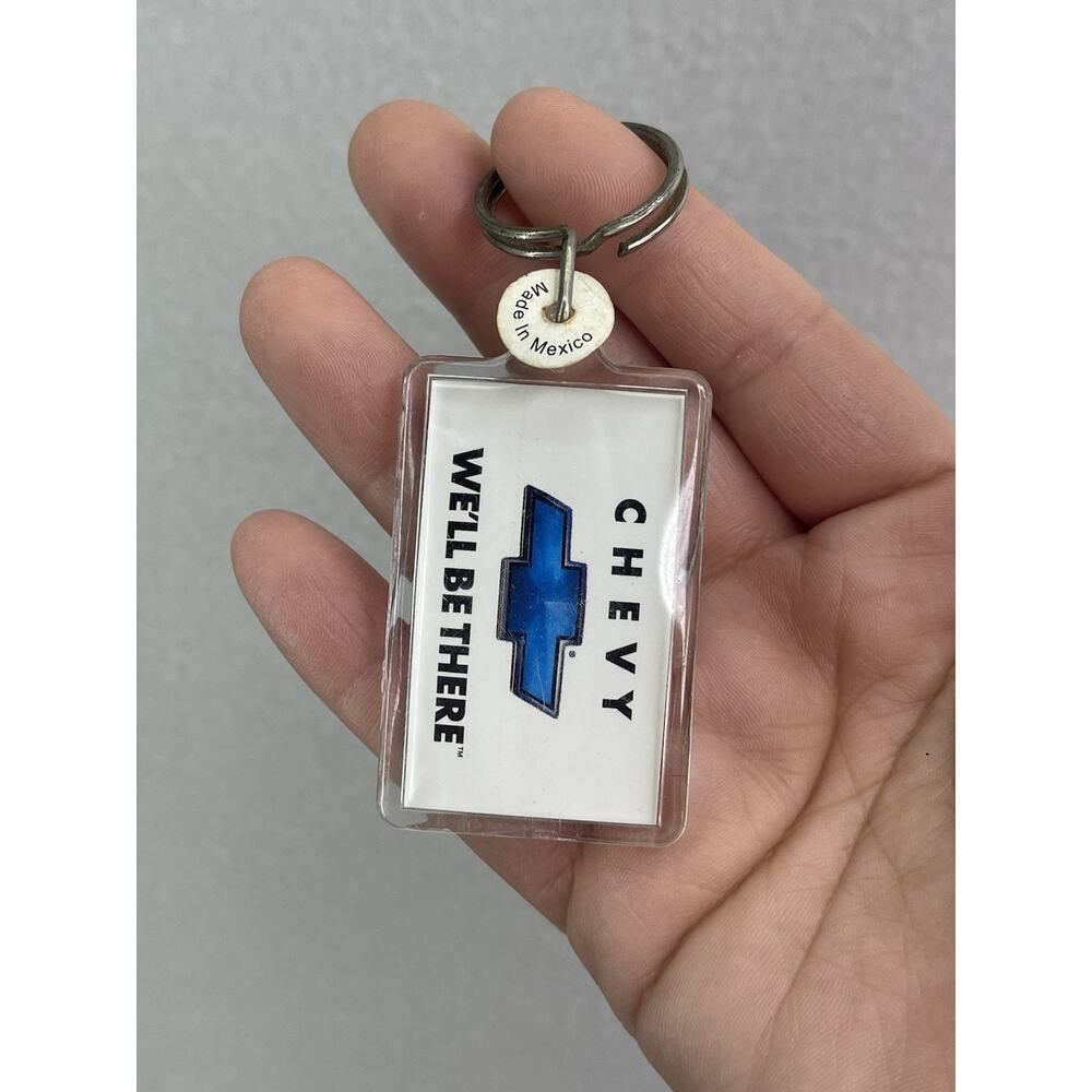 Vintage Retro Chevy Station Keychain Logo Clear Plastic